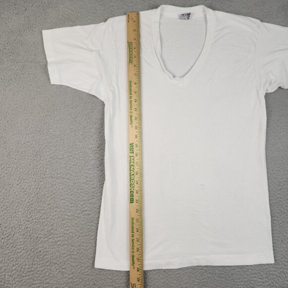 Vintage 80s BVD Single Stitch Blank Plain T Shirt Mens Large White Combed Cotton - Picture 5 of 11